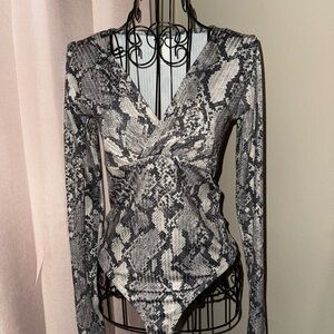 Snakeskin Long Sleeve Bodysuit